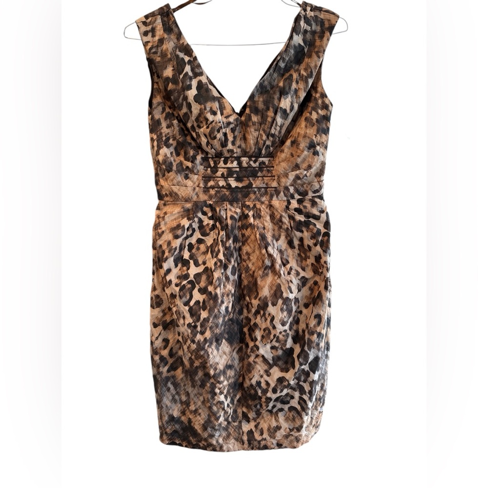 SUZI CHIN LEOPARD PRINT MINI DRESS IN BROWN COLOR